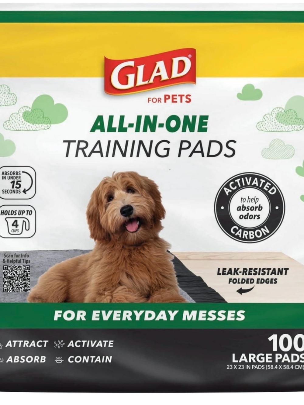 For Pets All-In-One Training Pads - White/Green - Large